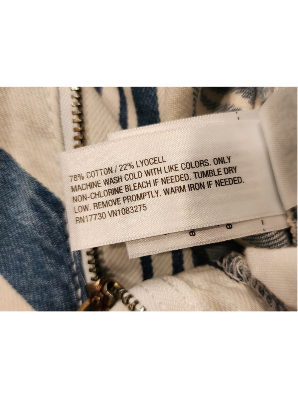 Universal Thread 8 Blue Ivory White Diagonal Stripe Denim Mini Skirt Cool Girl - Picture 7 of 7